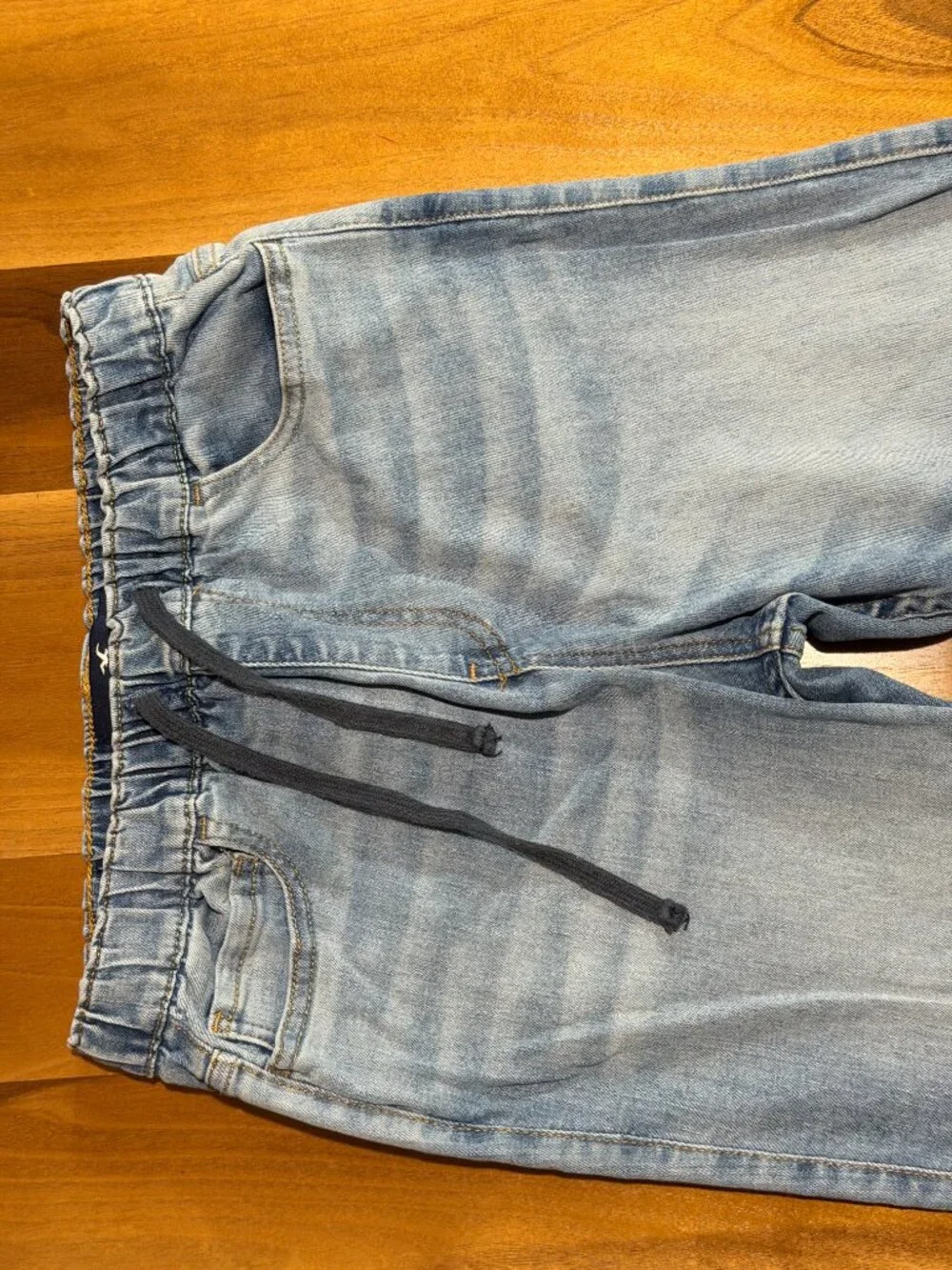 Hollister Men's Skinny Jogger Jeans XS Light Wash Denim Stretch Drawstring